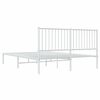 vidaXL Bettgestell mit Kopfteil Metall Wei&szlig; 150x200 cm