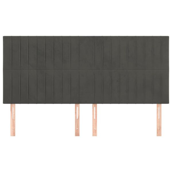 vidaXL Kopfteil Dunkelgrau 180 x 5 x 118/128 cm Samt