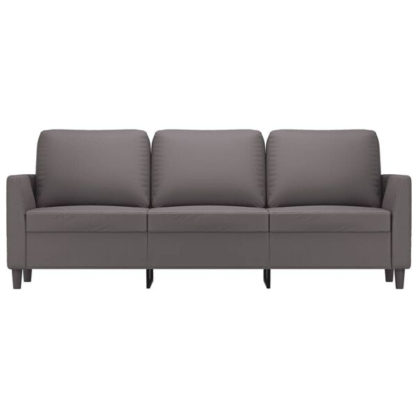 vidaXL 3-Sitzer-Sofa Grau 180 cm Kunstleder
