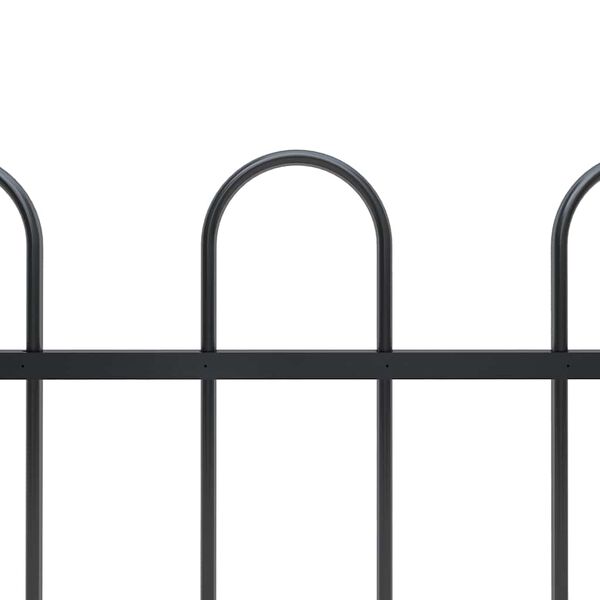vidaXL Gartenzaun Boxtel mit B&uuml;gelaufsatz Stahl 181 x 120 cm Schwarz
