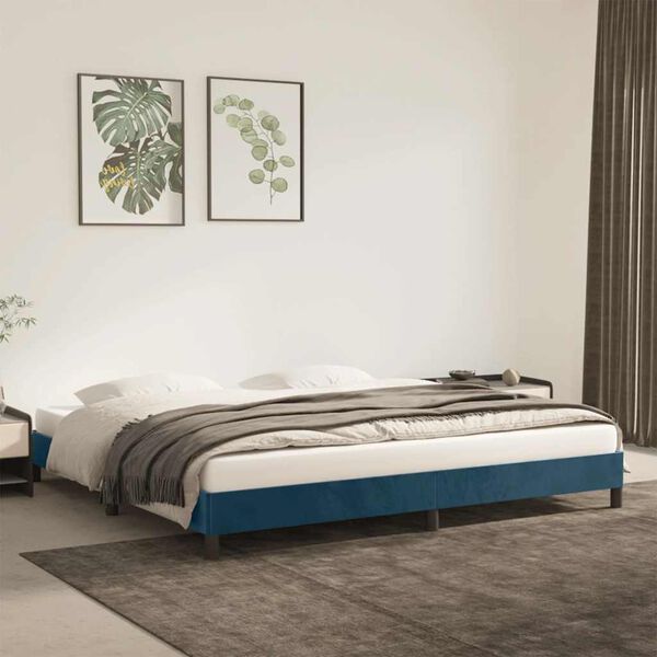 vidaXL Bettgestell ohne Matratze Dunkelblau 200x200 cm Samt