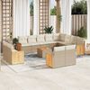 vidaXL 13-tlg. Garten-Sofagarnitur mit Kissen Beige Poly Rattan