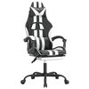 vidaXL Gaming-Stuhl mit Fu&szlig;st&uuml;tze Schwarz und Wei&szlig; Kunstleder