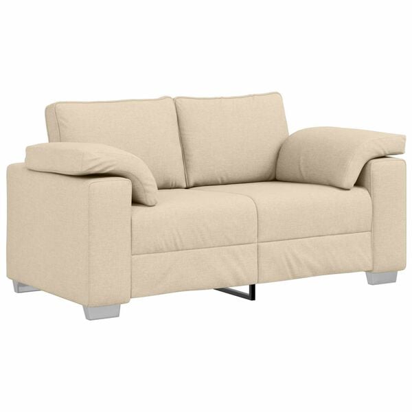 vidaXL Sofa Set 2 pcs Creme 219 x 77 x 82 cm Stoff