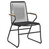vidaXL Garten Essgruppe 9 pcs Schwarz Pulverbeschichteter Stahl