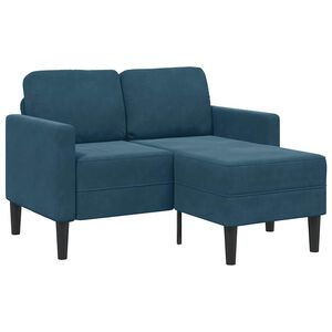 vidaXL 2-Sitzer-Sofa mit Chaiselongue L-Form Blau 125 cm Samt