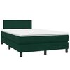 vidaXL Boxspringbett mit Matratze & LED Dunkelgr&uuml;n 120x220 cm Samt