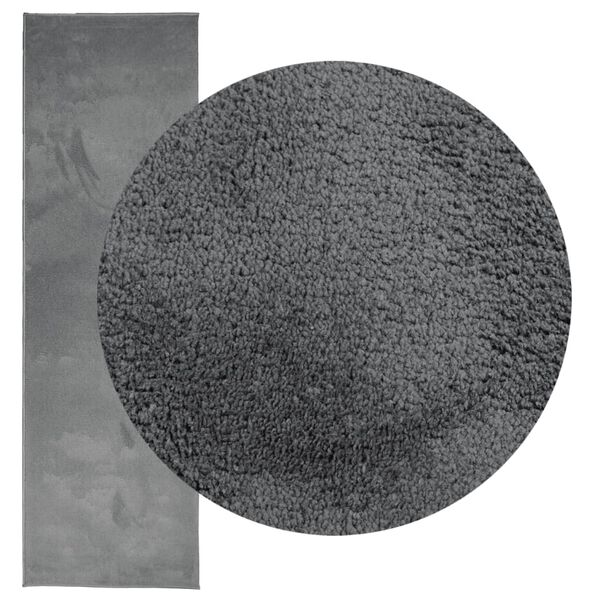 vidaXL Teppich OVIEDO Kurzflor Anthrazit 80x250 cm