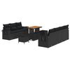 vidaXL Gartensofa-set 10 stk. Schwarz Poly-Rattan