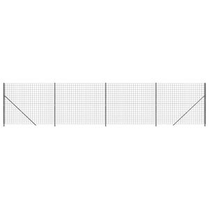 vidaXL Maschendrahtzaun mit Bodenflansch Anthrazit 1,4x10 m