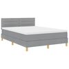 vidaXL Boxspringbett mit Matratze Hellgrau 160 x 200 cm Stoff