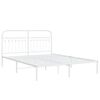 vidaXL Bettgestell mit Kopfteil Metall Wei&szlig; 160x200 cm