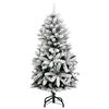 vidaXL K&uuml;nstlicher Weihnachtsbaum Klappbar 150 LEDs & Kugeln 150 cm