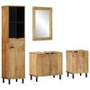 vidaXL 4-tlg. Badm&ouml;bel-Set Braun Massivholz Mango