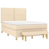 vidaXL Boxspringbett mit Matratze Creme 140x190 cm Stoff