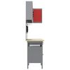vidaXL Arbeitsschrankset mit Schubladen mit Regal 10 pcs Rot und Grau
