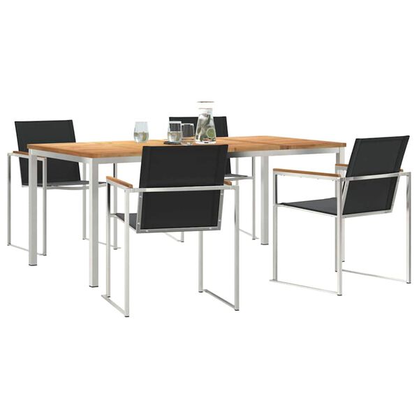 vidaXL Garten-Ess-Set 5 pcs Massives Teakholz