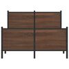 vidaXL Metallbett ohne Matratze Braun Eichen-Optik 120x190 cm