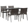 vidaXL 5-tlg. Garten-Essgruppe mit Kissen Poly Rattan und Stahl