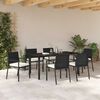 vidaXL Garten Essgruppe 7 pcs Schwarz Pulverbeschichteter Stahl