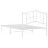 vidaXL Bettgestell mit Kopfteil Metall Wei&szlig; 100x200 cm