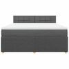 vidaXL Boxspringbett mit Matratze Dunkelgrau 180x200 cm Stoff