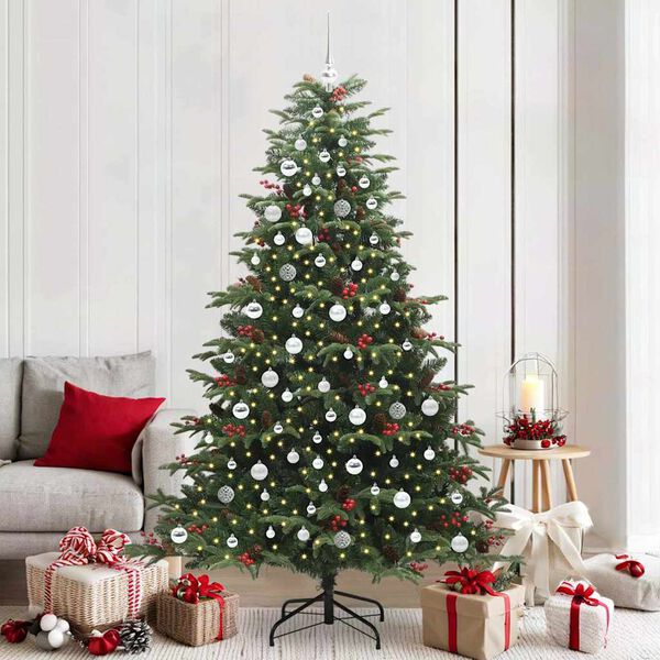 vidaXL K&uuml;nstlicher Weihnachtsbaum mit 300 LEDs mit St&auml;nder Gr&uuml;n 210 cm