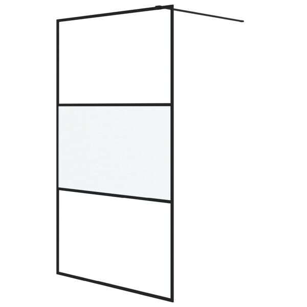 vidaXL Duschwand f&uuml;r Begehbare Dusche Schwarz 115x195 cm Halbmatt ESG