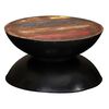 vidaXL Couchtisch Massiv-Altholz Schwarzer Standfu&szlig; 60x60x33 cm