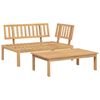 vidaXL Sofa Set mit Kissen Uni 2 pcs Taupe Massivholz Akazie