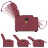 vidaXL Elektrischer Massagesessel mit Aufstehhilfe Weinrot Stoff