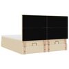 vidaXL Ottoman-Bett mit Matratzen & LEDs Creme 200x200 cm Stoff