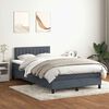 vidaXL Boxspringbett mit Matratze Dunkelgrau 120x220 cm Samt
