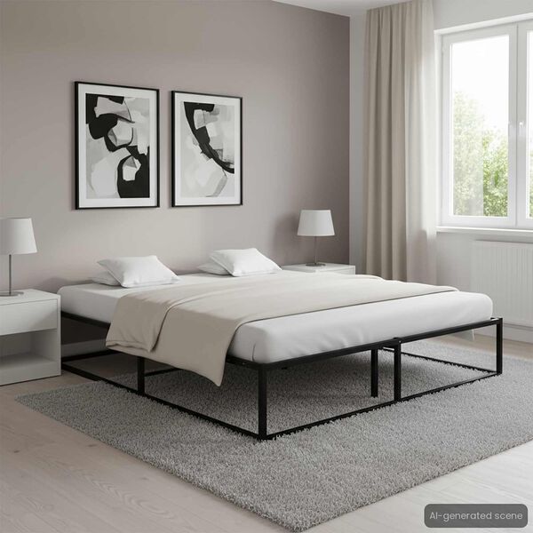 vidaXL Bettgestell Schwarz Metall 140x200 cm
