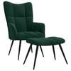 vidaXL Relaxsessel mit Hocker Dunkelgr&uuml;n Samt