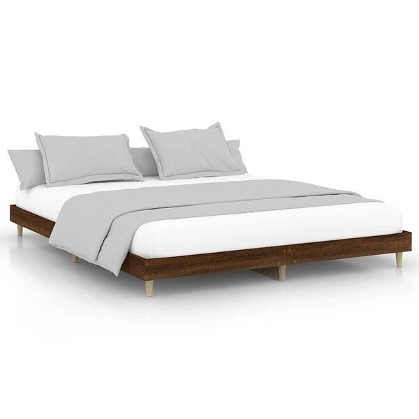 vidaXL Bettgestell ohne Matratze Braun Eiche 120x200 cm Holzwerkstoff