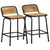 vidaXL Barhocker 2 Stk. 46x35,5x70 cm Raues Mango Massivholz