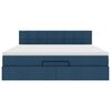 vidaXL Ottomane Bett mit Matratze & LEDs Blau 180x200 cm Stoff