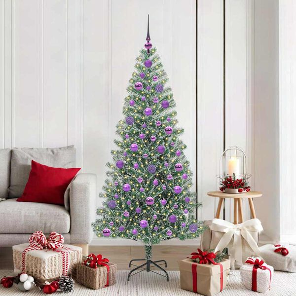 vidaXL K&uuml;nstlicher Weihnachtsbaum beschneit mit LED Licht 180 cm