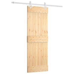 vidaXL Schiebet&uuml;r Nat&uuml;rlich und Wei&szlig; 70 x 210 cm Massivkiefer