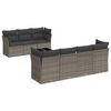 vidaXL 8-tlg. Garten-Sofagarnitur mit Kissen Grau Poly Rattan