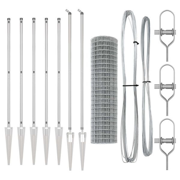 vidaXL Zaun mit Pfosten Silber 1,2 x 10 m Stahl