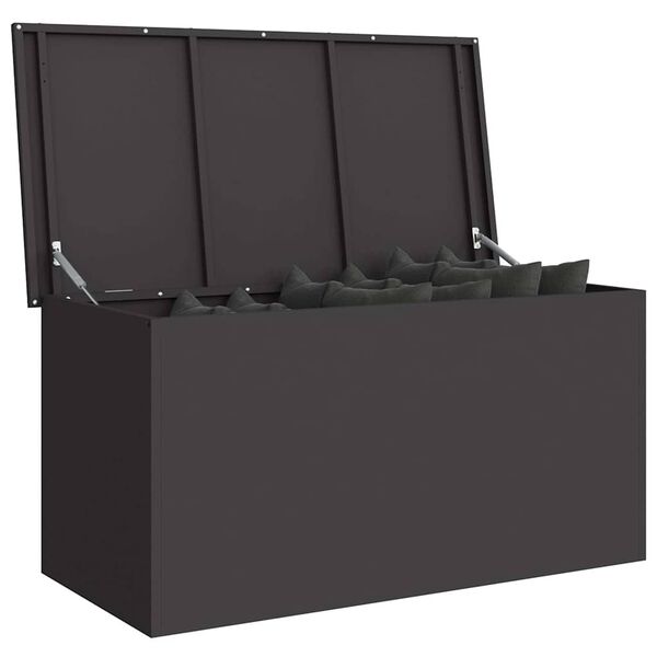 vidaXL Au&szlig;enlagerbox Schwarz 100 x 50,5 x 50 cm Stahl