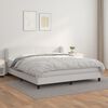 vidaXL Boxspringbett mit Matratze Wei&szlig; 160x200 cm Kunstleder