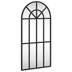 vidaXL Wandspiegel Schwarz 30x60 cm Gew&ouml;lbt Eisen