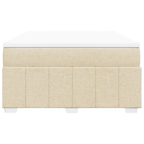 vidaXL Boxspringbett mit Matratze Creme 160x200 cm Stoff