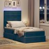 vidaXL Bett mit Stauraum und LED mit LED Dunkelblau 100 x 200 cm Samt