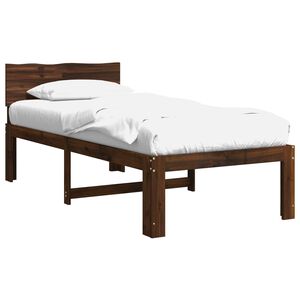 vidaXL Einzelbettgestell mit Kopfteil ROSTOCK Dunkelbraun 90 x 200 cm