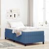 vidaXL Boxspringbett Blau und Wei&szlig; 90 x 200 cm Cordstoff