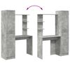 vidaXL Schreibtisch 2 pcs Beton Grau